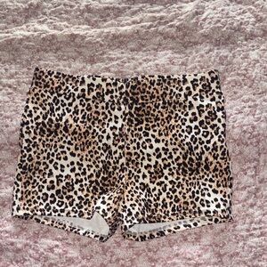NWOT White Fox Boutique Leopard Print Athletic Shorts - Tan, Black, White